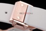 Hublot replica big bang chrono lady rose gold white dial strip rubber orologio replica copia 4us331 - immagine 9