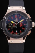 Hublot replica big bang chrono rose gold black dial manchester united limited edition orologio replica copia 4us336 - immagine 3