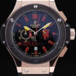Hublot replica big bang chrono rose gold black dial manchester united limited edition orologio replica copia 4us336