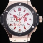 Hublot replica big bang chrono rose gold white dial manchester united limited edition orologio replica copia 4us337