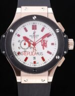 Hublot replica big bang chrono rose gold white dial manchester united limited edition orologio replica copia 4us337