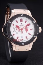 Hublot replica big bang chrono rose gold white dial manchester united limited edition orologio replica copia 4us337 - immagine 4