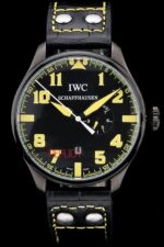 IWC replica 7days power reserve yellow pro-hunter strip leather imitazione replica orologi 4us346 - immagine 4