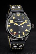 IWC replica 7days power reserve yellow pro-hunter strip leather imitazione replica orologi 4us346 - immagine 3