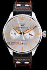 IWC replica 7days power reserve argentèè platinum strip leather imitazione replica orologi 4us351 - immagine 3
