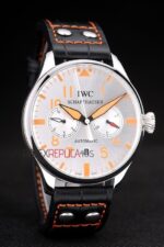 IWC replica 7days power reserve argentèè platinum strip leather imitazione replica orologi 4us351 - immagine 4