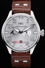 IWC replica 7days power reserve platinum argentèè strip leather imitazione replica orologi 4us355 - immagine 3