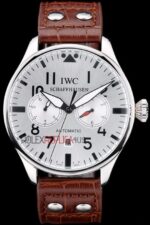 IWC replica 7days power reserve argentèè platinum strip leather imitazione replica orologi 4us359 - immagine 4