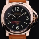 Panerai replica luminor marina rose gold strip leather orologio copia imitazione 4us371