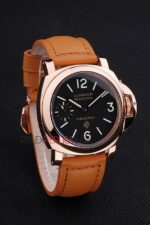 Panerai replica luminor marina rose gold strip leather orologio copia imitazione 4us371 - immagine 4