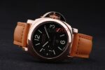 Panerai replica luminor marina rose gold strip leather orologio copia imitazione 4us371 - immagine 6