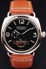 Panerai replica luminor marina tourbillon strip leather orologio copia imitazione 4us372 - immagine 3