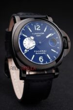 Panerai replica luminor marina GMT strip leather orologio copia imitazione 4us373 - immagine 3