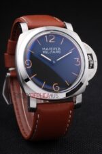 Panerai replica marina militare classic strip leather orologio copia imitazione 4us374 - immagine 3