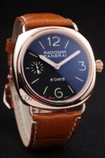 Panerai replica radiomir 8days rose gold strip leather orologio copia imitazione 4us375 - immagine 3