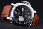 Panerai replica luminor marina GMT strip leather orologio copia imitazione 4us378 - immagine 6
