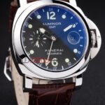 Panerai replica luminor marina GMT strip leather orologio copia imitazione 4us379