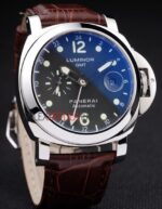 Panerai replica luminor marina GMT strip leather orologio copia imitazione 4us379