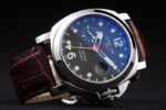 Panerai replica luminor marina GMT strip leather orologio copia imitazione 4us379 - immagine 5