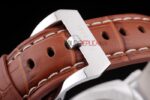Panerai replica luminor marina GMT white dial strip leather orologio copia imitazione 4us380 - immagine 10