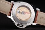 Panerai replica luminor marina GMT white dial strip leather orologio copia imitazione 4us380 - immagine 7