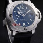 Panerai replica luminor marina GMT blue dial strip rubber orologio copia imitazione 4us383