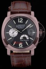 Panerai replica luminor marina power reserve strip rubber orologio copia imitazione 4us384 - immagine 3