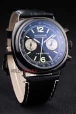 Panerai replica radiomir chronograph strip leather orologio copia imitazione 4us386 - immagine 3