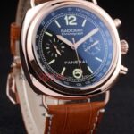 Panerai replica radiomir chronograph rose gold strip leather orologio copia imitazione 4us388