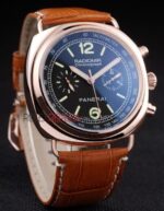 Panerai replica radiomir chronograph rose gold strip leather orologio copia imitazione 4us388