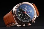 Panerai replica radiomir chronograph rose gold strip leather orologio copia imitazione 4us388 - immagine 4