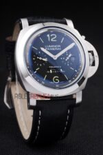 Panerai replica luminor marina equation black dial strip rubber orologio copia imitazione 4us389 - immagine 3