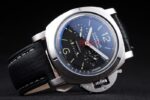 Panerai replica luminor marina equation black dial strip rubber orologio copia imitazione 4us389 - immagine 4
