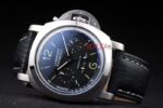 Panerai replica luminor marina equation black dial strip rubber orologio copia imitazione 4us389 - immagine 5