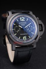 Panerai replica luminor flyback 1950 crono strip leather orologio copia imitazione 4us390 - immagine 3