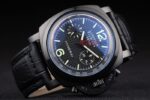 Panerai replica luminor flyback 1950 crono strip leather orologio copia imitazione 4us390 - immagine 5