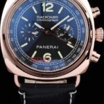 Panerai replica radiomir chronograph rose gold strip leather orologio copia imitazione 4us392