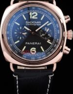 Panerai replica radiomir chronograph rose gold strip leather orologio copia imitazione 4us392