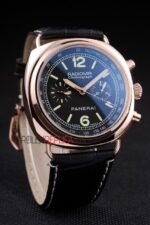 Panerai replica radiomir chronograph rose gold strip leather orologio copia imitazione 4us392 - immagine 4