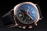 Panerai replica radiomir chronograph rose gold strip leather orologio copia imitazione 4us392 - immagine 5