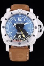 Panerai replica luminor marina submersible strip leather orologio copia imitazione 4us399 - immagine 3