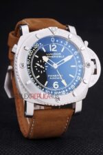 Panerai replica luminor marina submersible strip leather orologio copia imitazione 4us399 - immagine 4