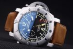 Panerai replica luminor marina submersible strip leather orologio copia imitazione 4us399 - immagine 6