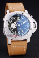 Panerai replica luminor marina submersible strip leather orologio copia imitazione 4us400 - immagine 3