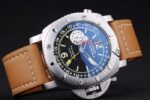 Panerai replica luminor marina submersible strip leather orologio copia imitazione 4us400 - immagine 4