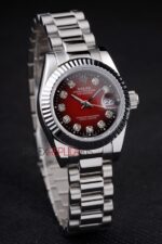 Rolex replica datejust acciaio red dial brillantini jubilèè orologio replica copia imitazione 4us401 - immagine 3