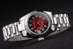 Rolex replica datejust acciaio red dial brillantini jubilèè orologio replica copia imitazione 4us401 - immagine 4