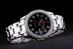 Rolex replica datejust acciaio full brillantini black dial jubilèè orologio replica copia imitazione 4us402 - immagine 6