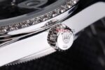 Rolex replica datejust acciaio full brillantini black dial jubilèè orologio replica copia imitazione 4us402 - immagine 7