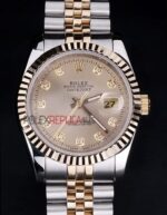 Rolex replica datejust acciaio oro argentèè dial brillantini jubilèè orologio replica copia imitazione 4us404